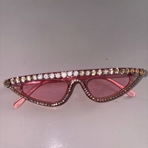 Pink Rhinestone Cat-Eye Sunglasses